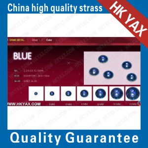 blue hot fix half ball (round)