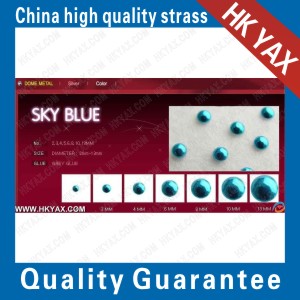 sky-blue half ball hotfix