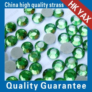 low lead hot fix green rhinestone