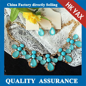 N160 Sea blue necklace set china wholesale factory