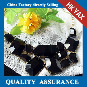 N154 black resin stone necklace china supply cheap