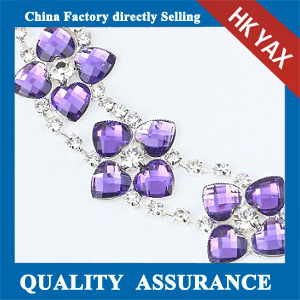 M204 Purple crystal rhinestone chain