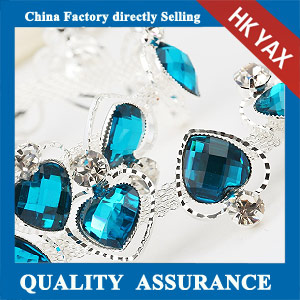 M207 blue heart resin rhinestone trimming