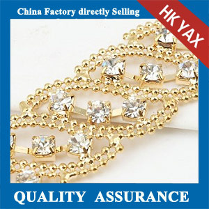 M211 gold plated rhinestone chaining