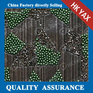 YAX-F015 Hematite&Green Rhinestone Patches