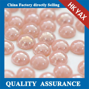 Hot-fix ceramic rhinestone half round pearl