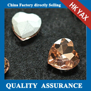 high quality heart crystal point back rhinestone