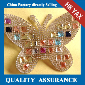 Yax-B019 Butterfly shape rhinestone patches