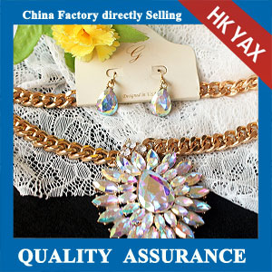 N163 Ab stone necklace china factory manufacturer