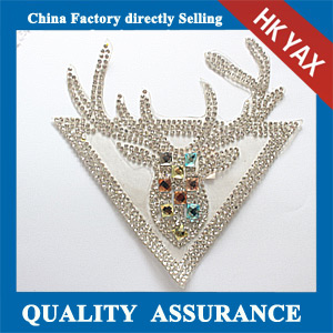 Yax-C014 Deer head rhinestone patches