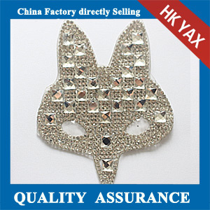 Yax-C023 Fox head shape rhinestone patches