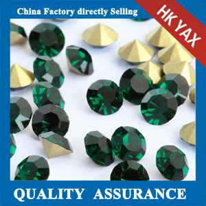 China wholesale Emerald point back crystal