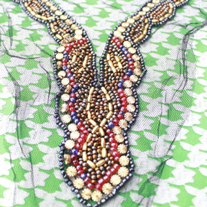 Handmade bead embellishments beaded neck trim
